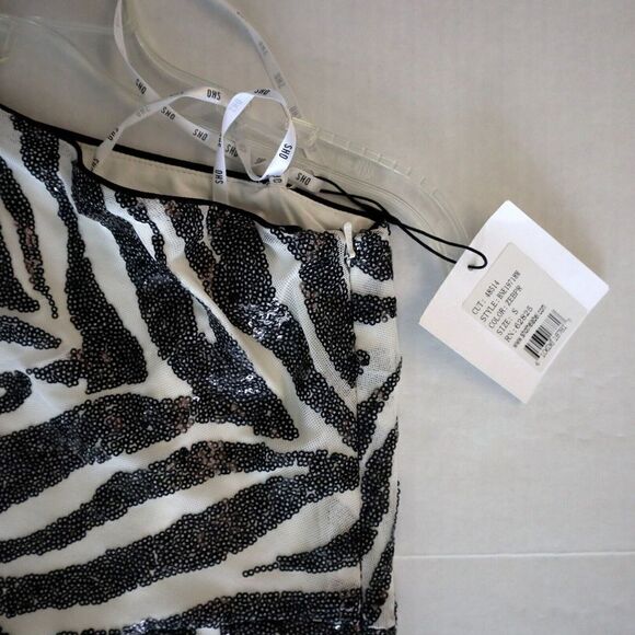 SHO by Tadashi Shoji Sz Small Zebra Print Gigi Asymmetrical Cocktail Dress - Picture 6 of 15